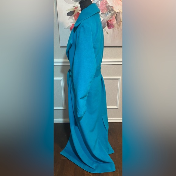 Fashion Nova Teal Long Coat || Size 1X - Picture 12 of 16